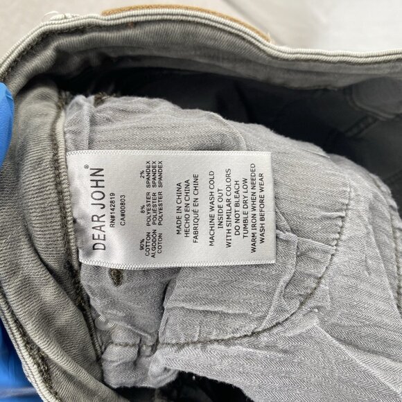 Dear John Button Fly Stella Super High Rise Crop Jeans Stretch‎ Faded - Picture 9 of 14